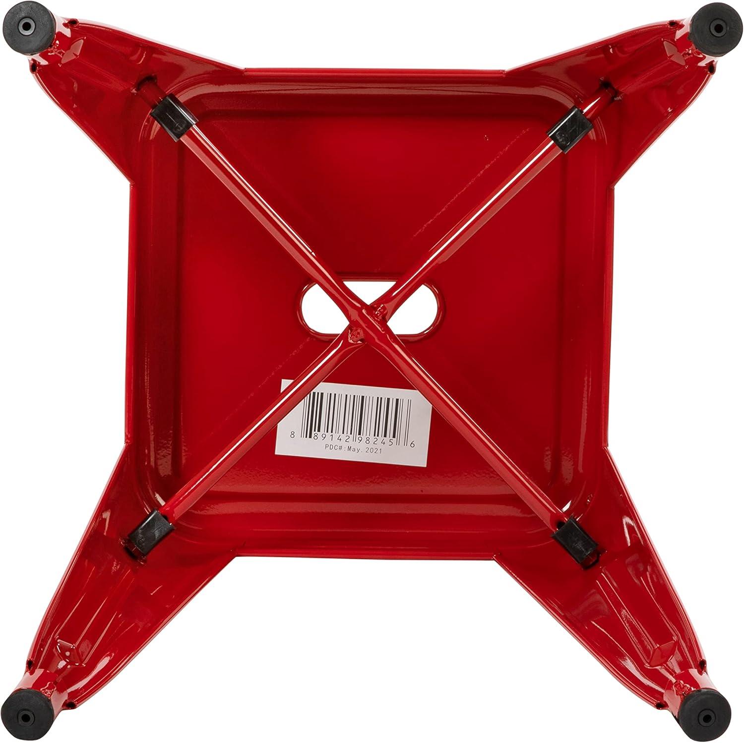image:imageFlash Furniture Metal Dining Table Height Stool Backless Purple Kai Commercial Grade Stool 18 Inch Stackable Dining Chair Set of 4Red