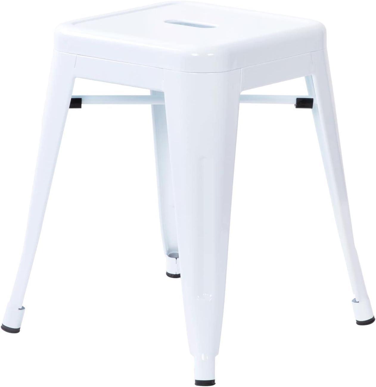 image:imageFlash Furniture Metal Dining Table Height Stool Backless Purple Kai Commercial Grade Stool 18 Inch Stackable Dining Chair Set of 4White