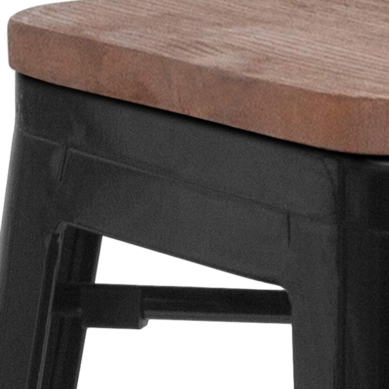 image:imageFlash Furniture MetalWood Colorful Restaurant Counter Stools Red Pack of 1Black