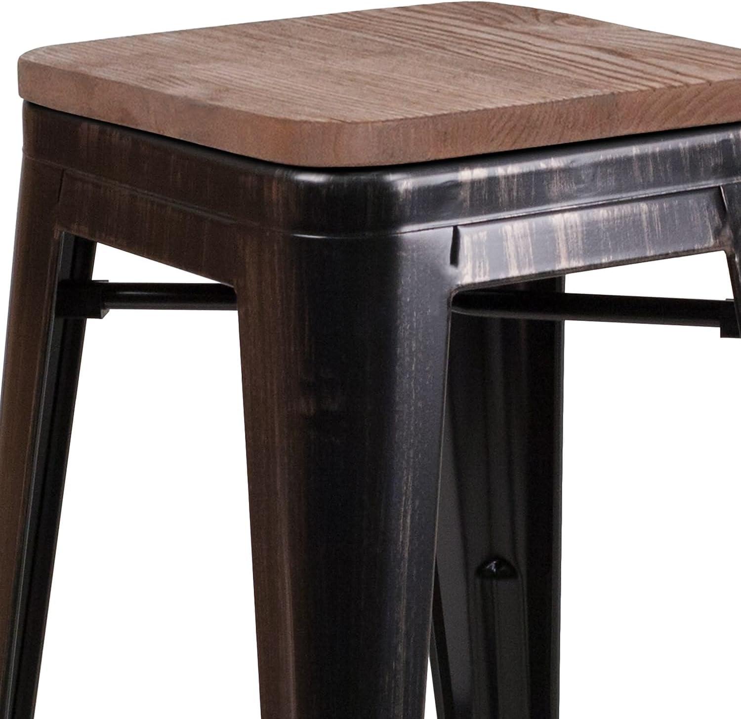 image:imageFlash Furniture MetalWood Colorful Restaurant Counter Stools Red Pack of 1Blackantique Gold