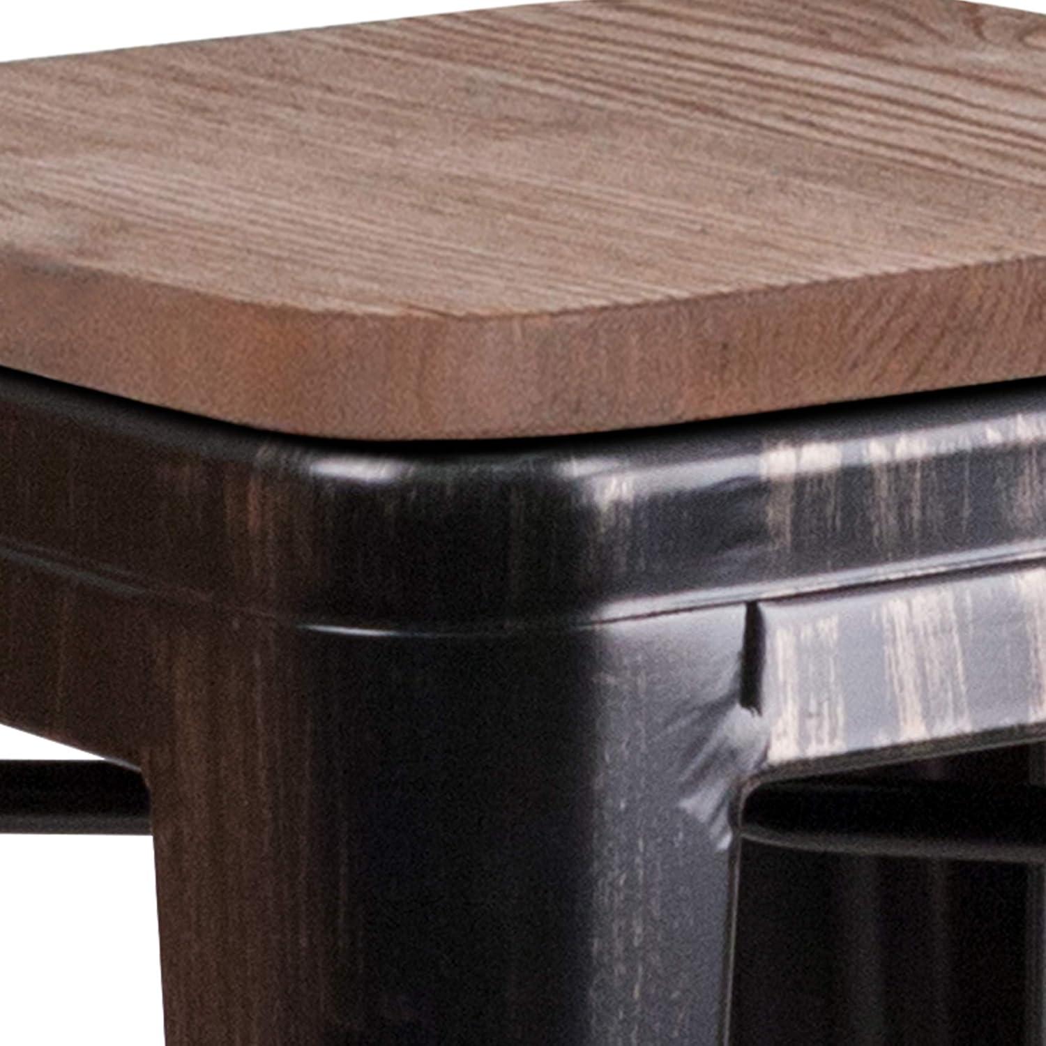 image:imageFlash Furniture MetalWood Colorful Restaurant Counter Stools Red Pack of 1Blackantique Gold