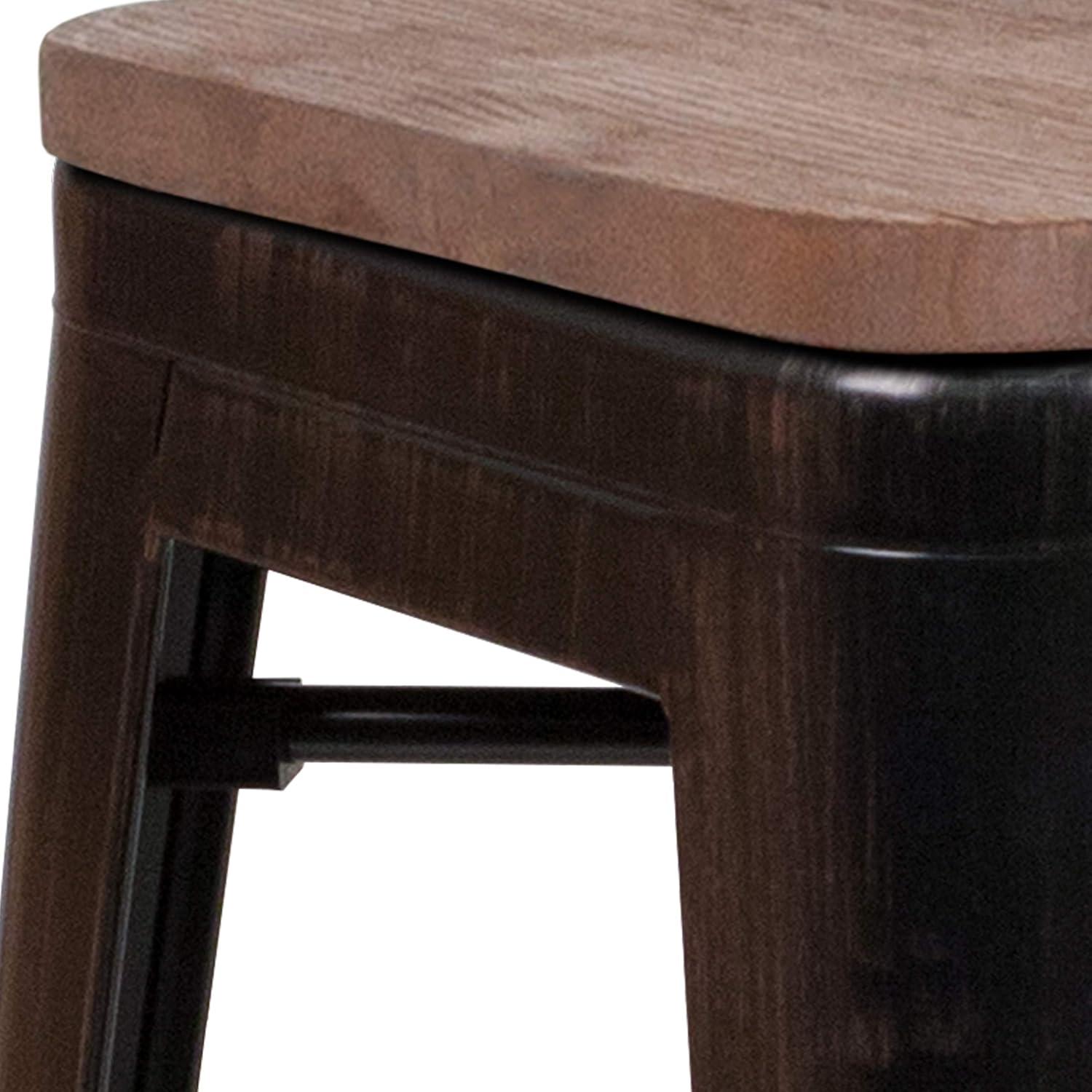 image:imageFlash Furniture MetalWood Colorful Restaurant Counter Stools Red Pack of 1Blackantique Gold