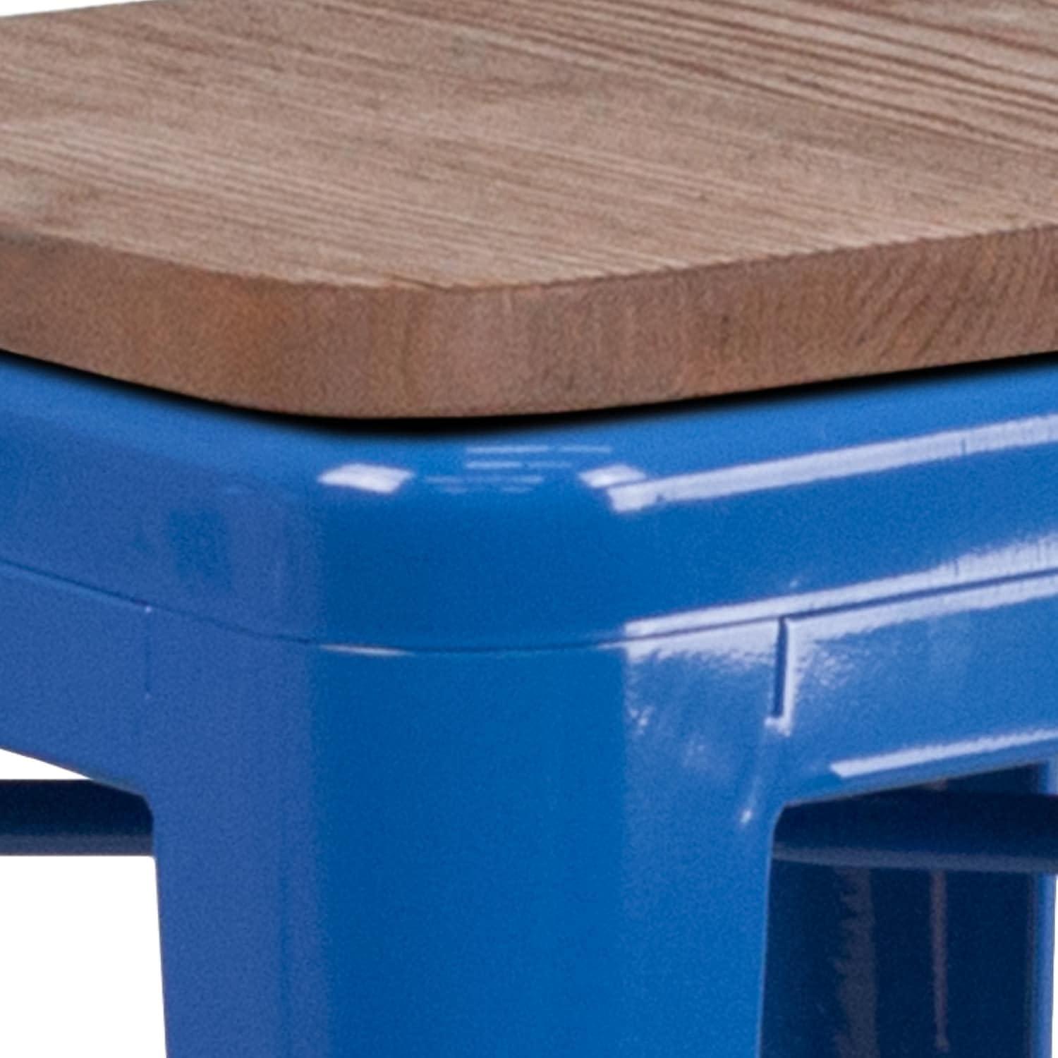 image:imageFlash Furniture MetalWood Colorful Restaurant Counter Stools Red Pack of 1Blue