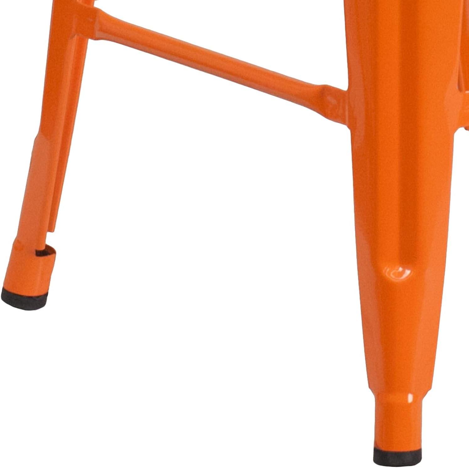 image:imageFlash Furniture MetalWood Colorful Restaurant Counter Stools Red Pack of 1Orange