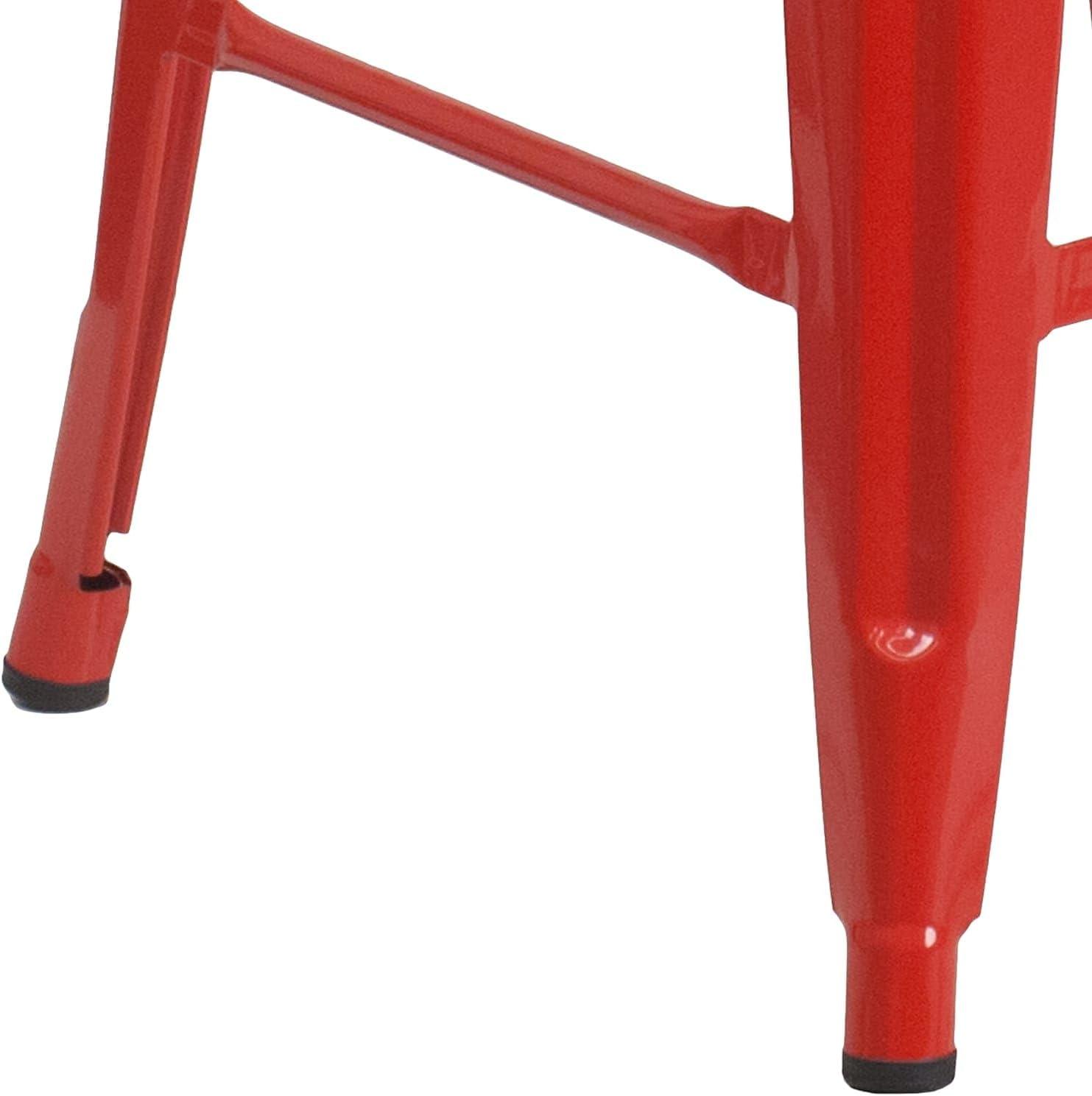 image:imageFlash Furniture MetalWood Colorful Restaurant Counter Stools Red Pack of 1Red