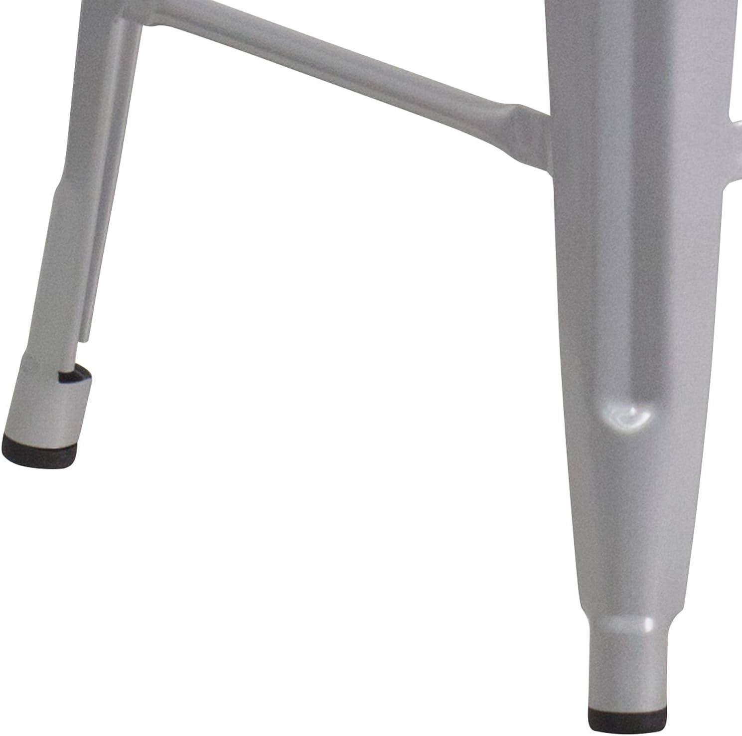 image:imageFlash Furniture MetalWood Colorful Restaurant Counter Stools Red Pack of 1Silver