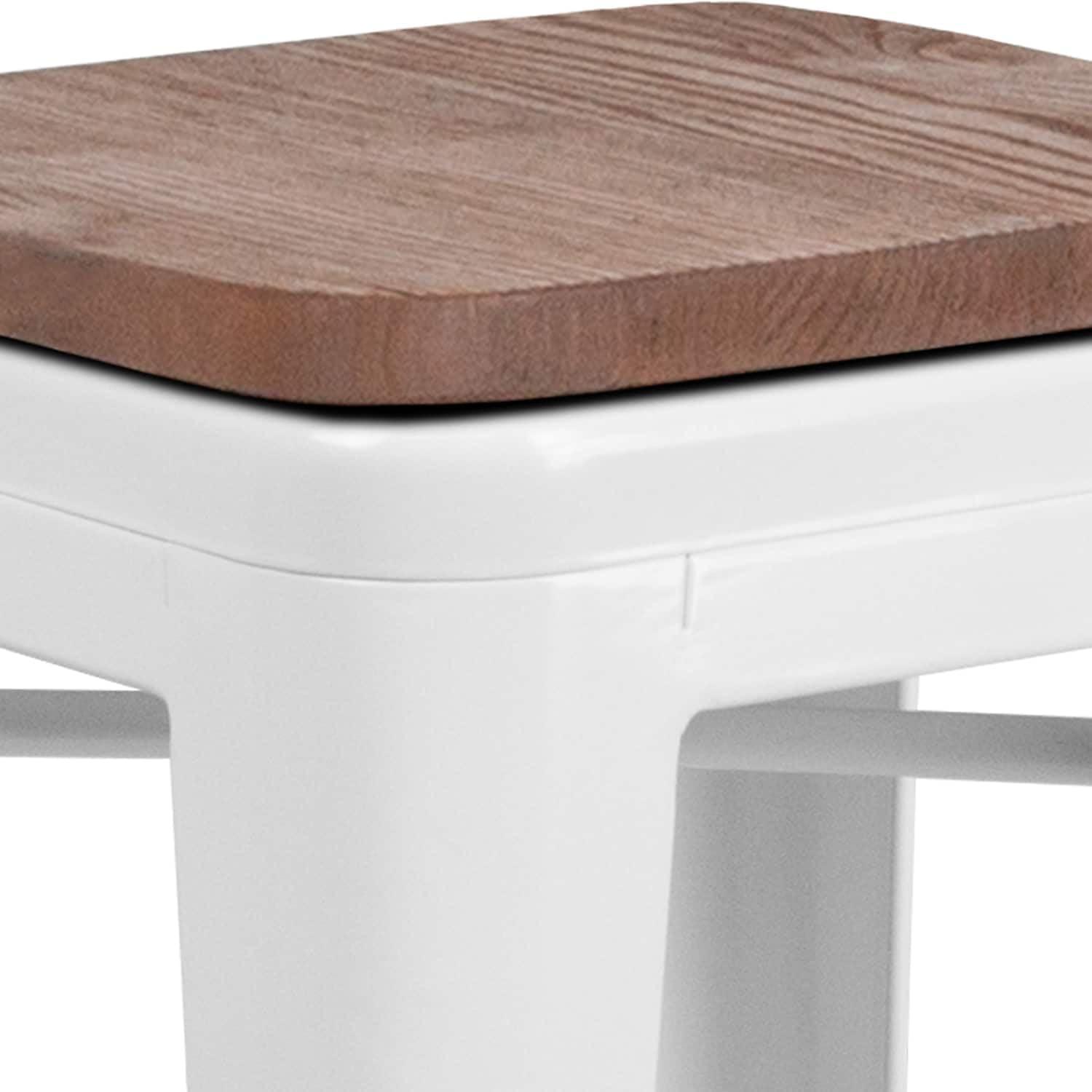 image:imageFlash Furniture MetalWood Colorful Restaurant Counter Stools Red Pack of 1White