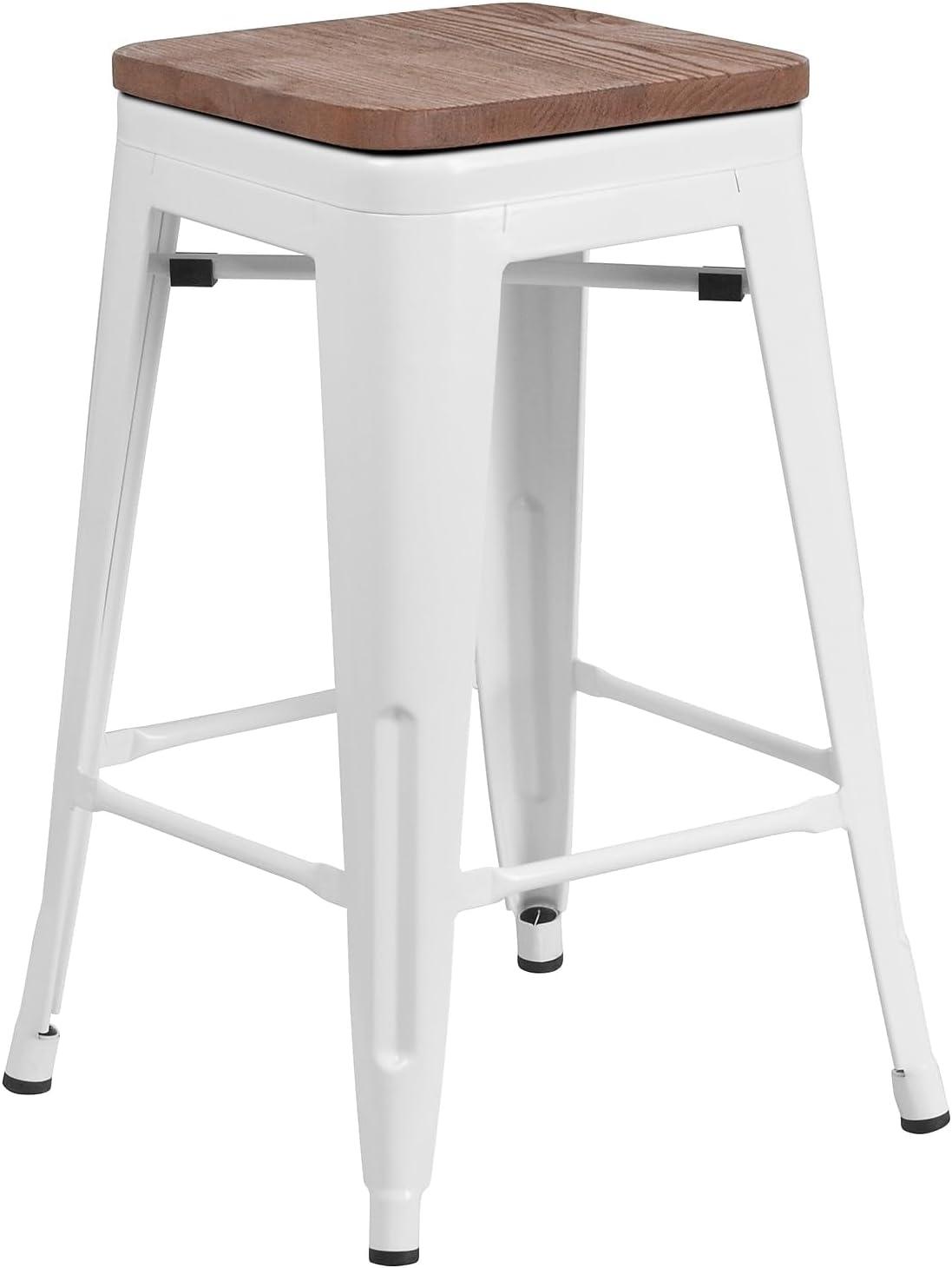 image:imageFlash Furniture MetalWood Colorful Restaurant Counter Stools Red Pack of 1White