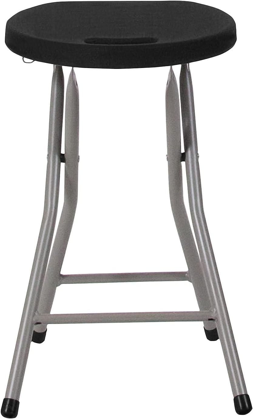 image:imageFlash Furniture Micah Foldable Stool with Black Plastic Seat and Titanium Gray Frame Pack of 2set of 2