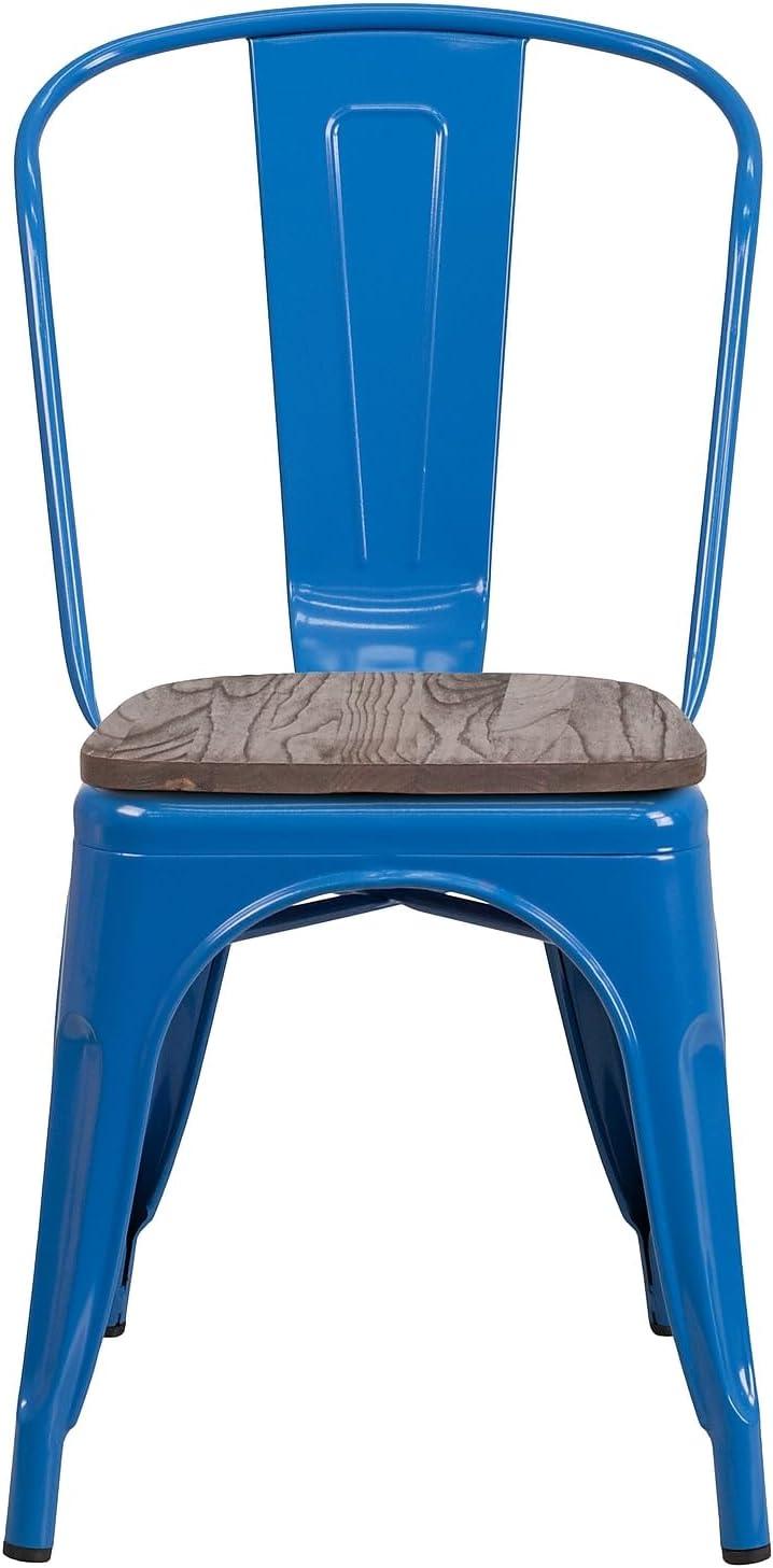 image:imageFlash Furniture Perry Metal Stackable Chair with Wood Seat 1 Pack BlueBlue
