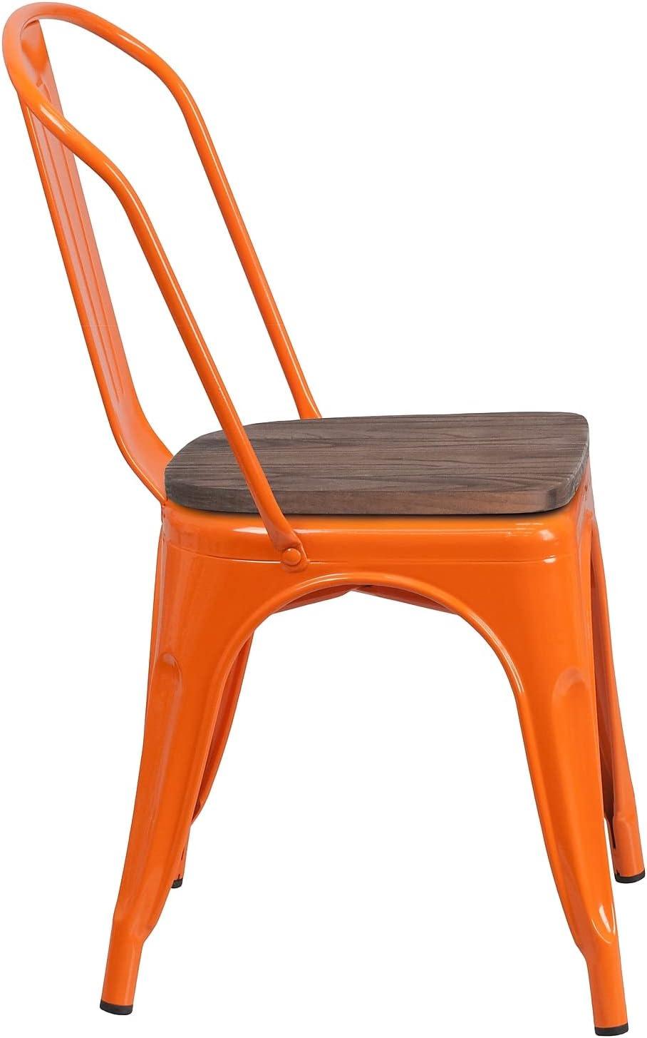 image:imageFlash Furniture Perry Metal Stackable Chair with Wood Seat 1 Pack BlueOrange