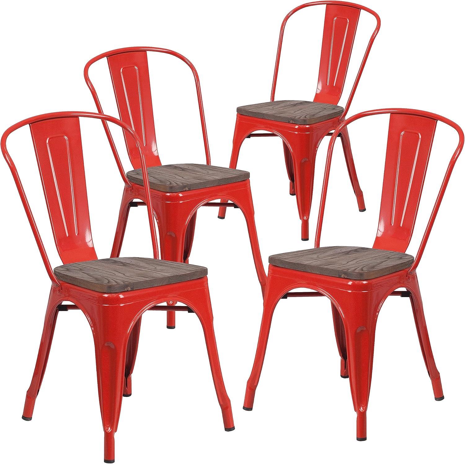 image:imageFlash Furniture Perry Metal Stackable Chair with Wood Seat 1 Pack BlueRed