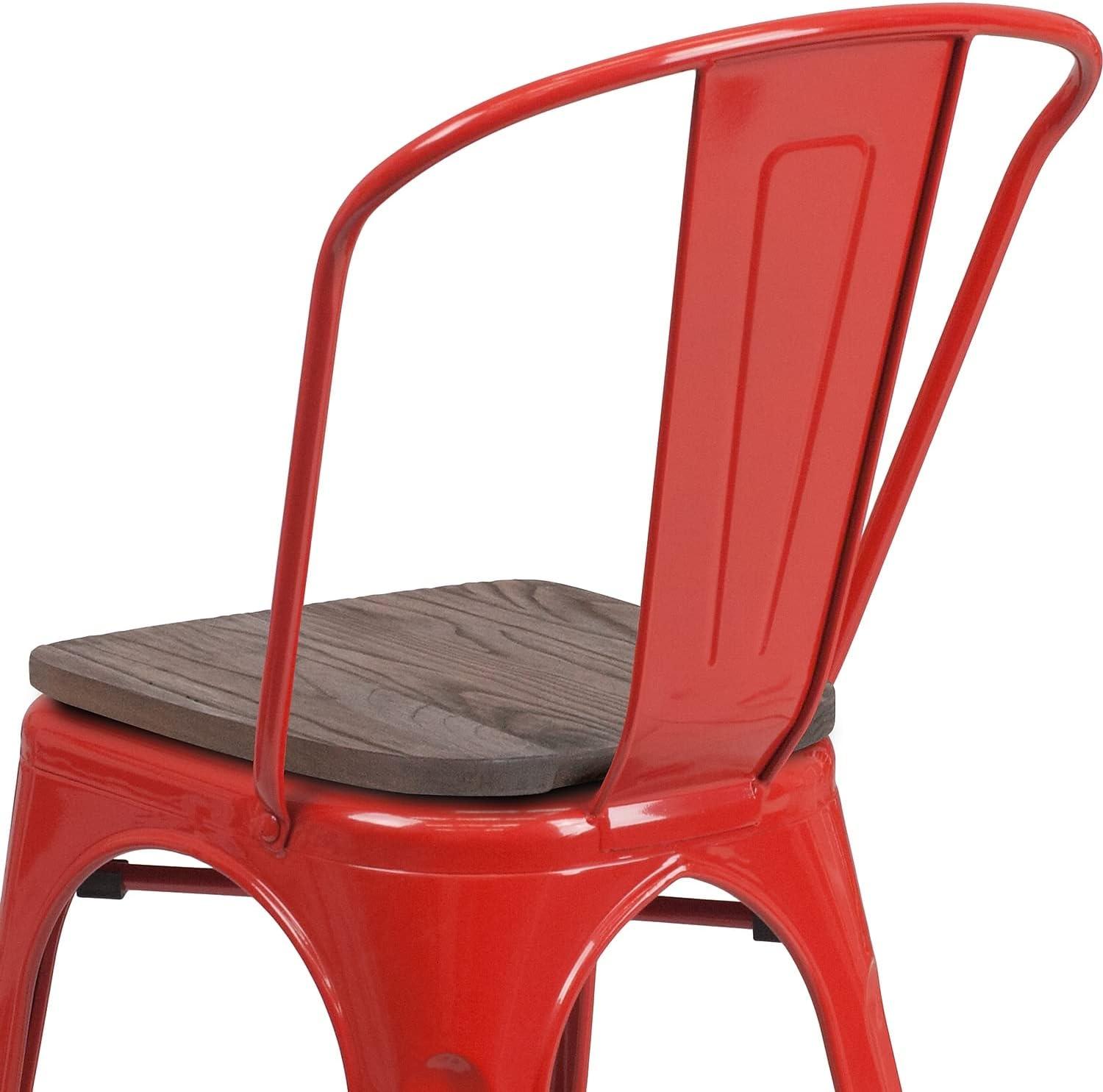image:imageFlash Furniture Perry Metal Stackable Chair with Wood Seat 1 Pack BlueRed