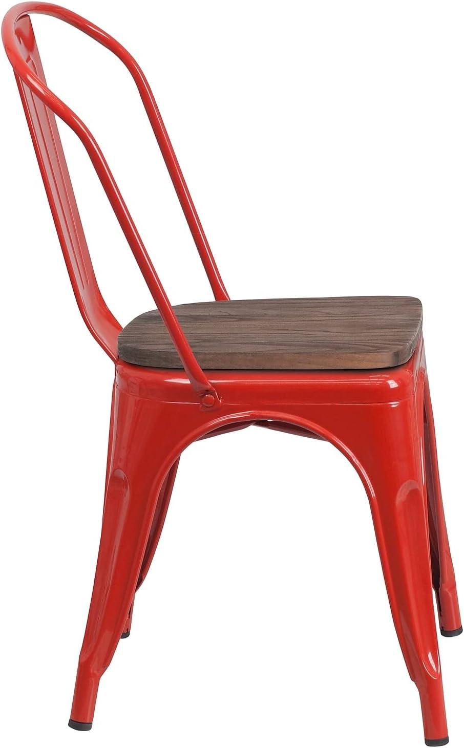 image:imageFlash Furniture Perry Metal Stackable Chair with Wood Seat 1 Pack BlueRed