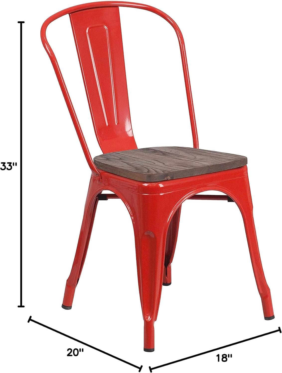 image:imageFlash Furniture Perry Metal Stackable Chair with Wood Seat 1 Pack BlueRed
