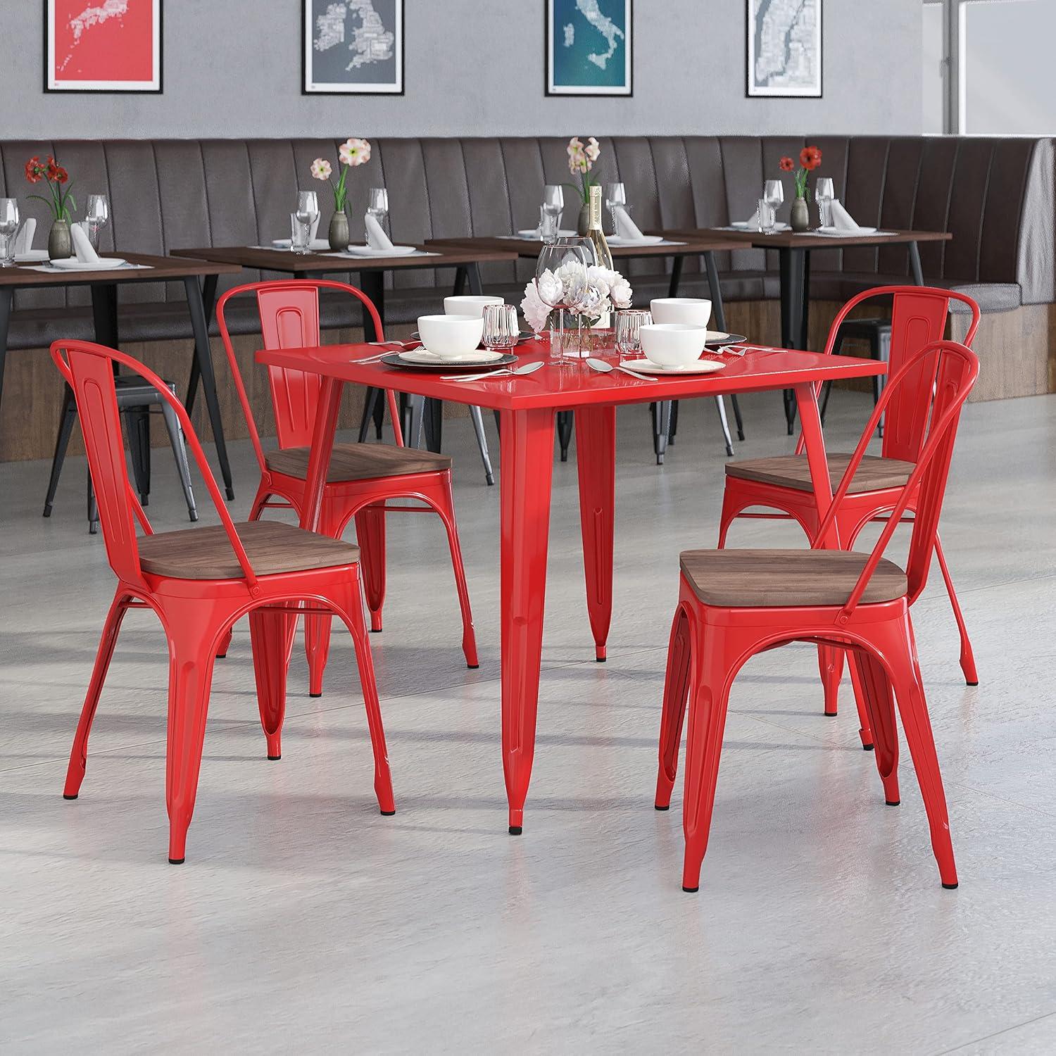 image:imageFlash Furniture Perry Metal Stackable Chair with Wood Seat 1 Pack BlueRed