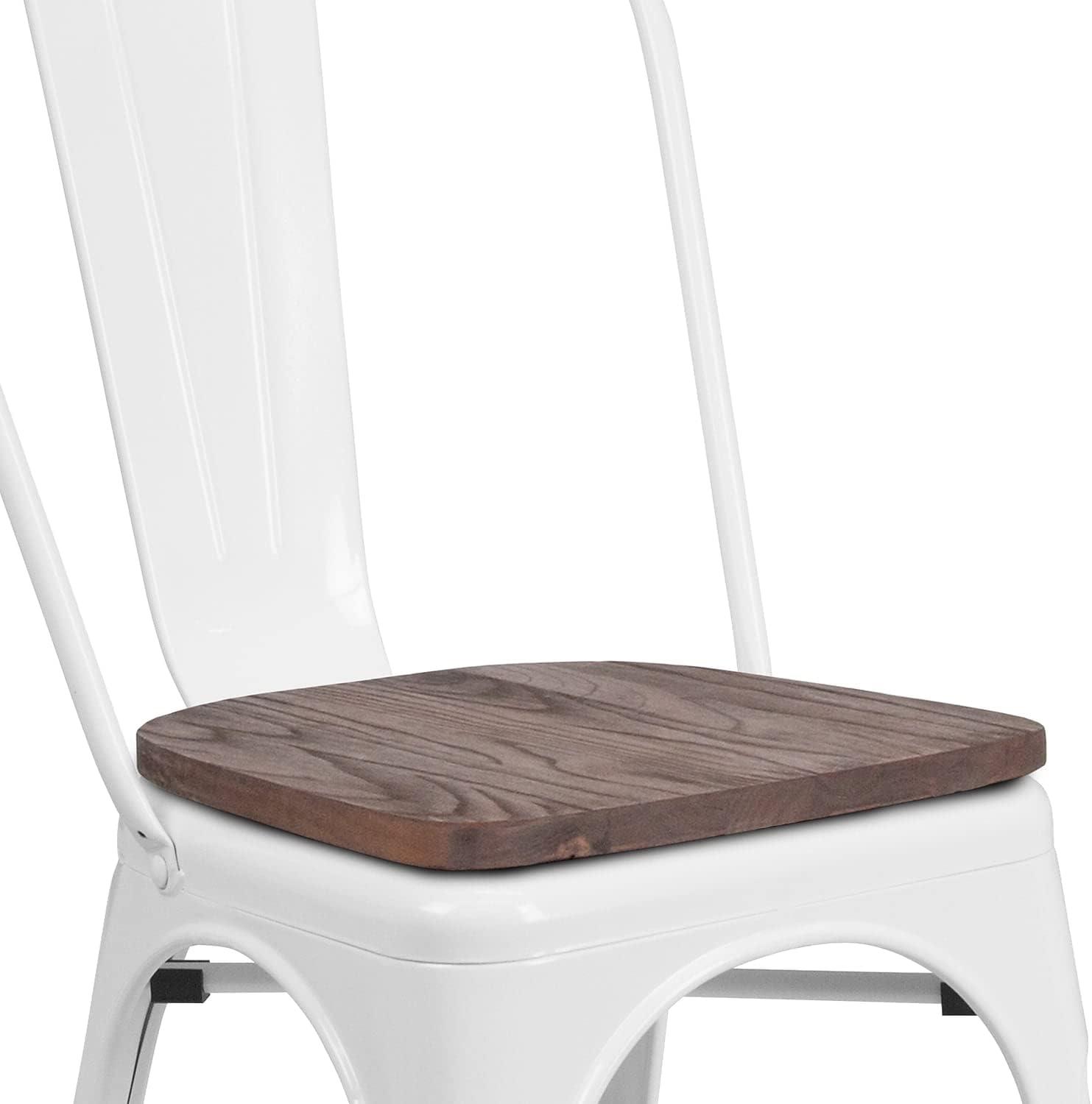 image:imageFlash Furniture Perry Metal Stackable Chair with Wood Seat 1 Pack BlueWhite