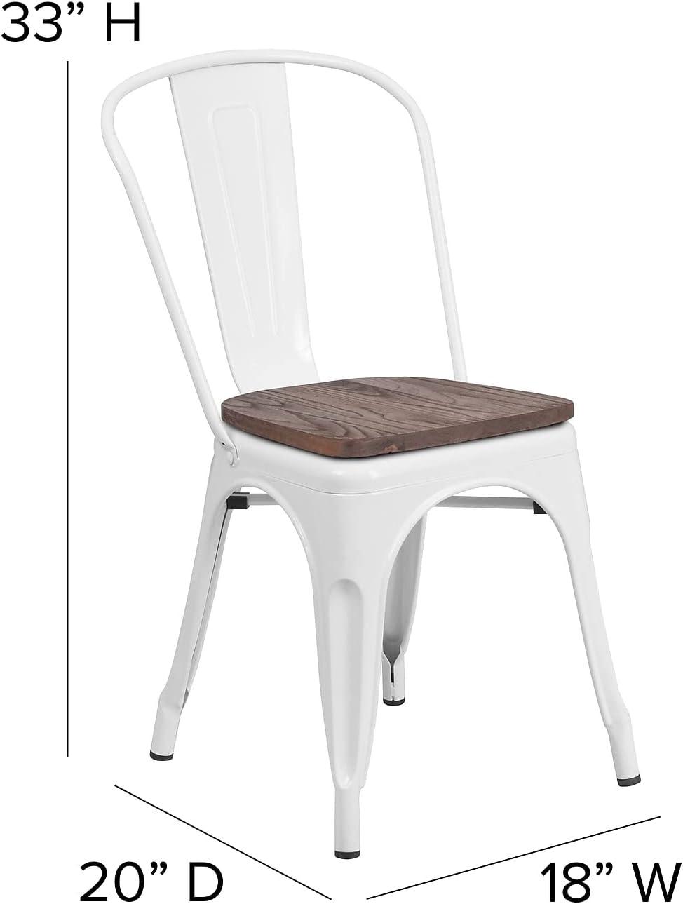 image:imageFlash Furniture Perry Metal Stackable Chair with Wood Seat 1 Pack BlueWhite