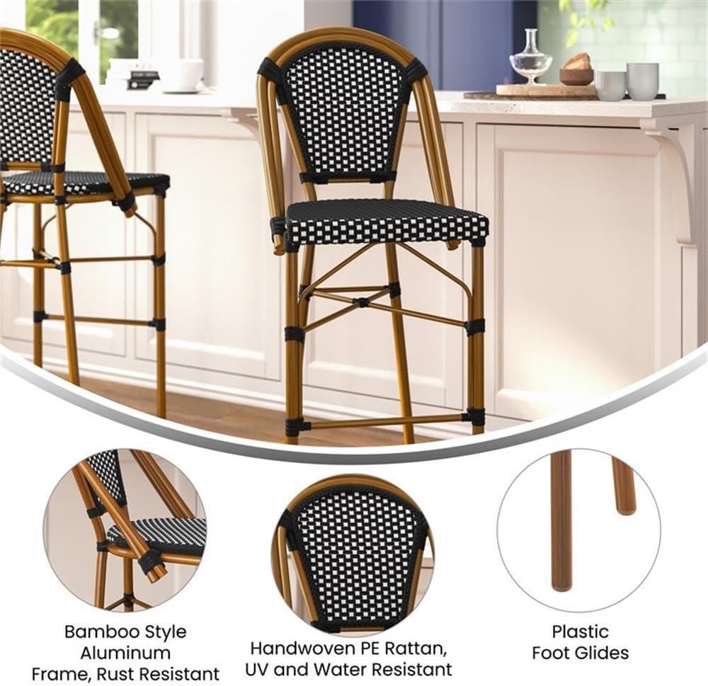 image:imageFlash Furniture SDAAD642001BSBKWHNATGG 30 BlackWhite French Stool