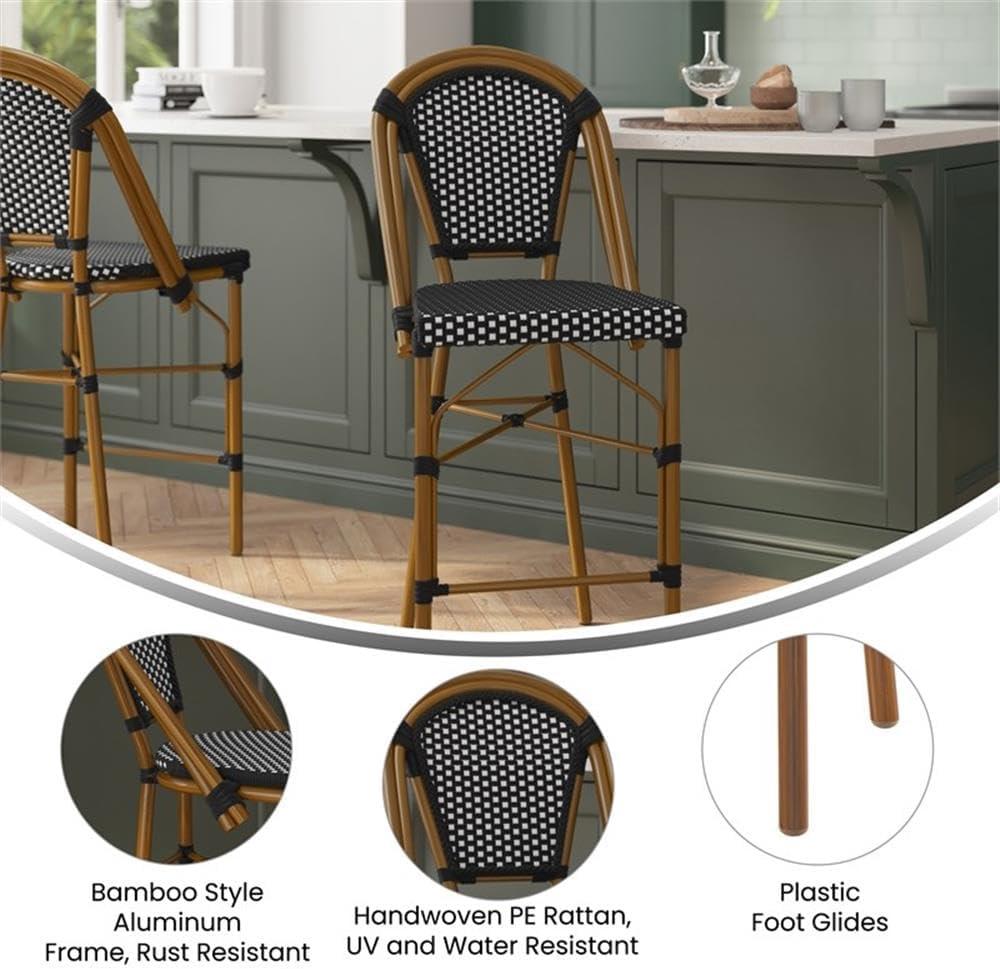 image:imageFlash Furniture SDAAD642001CSBKWHNATGG 26 BlackWhite French Stool