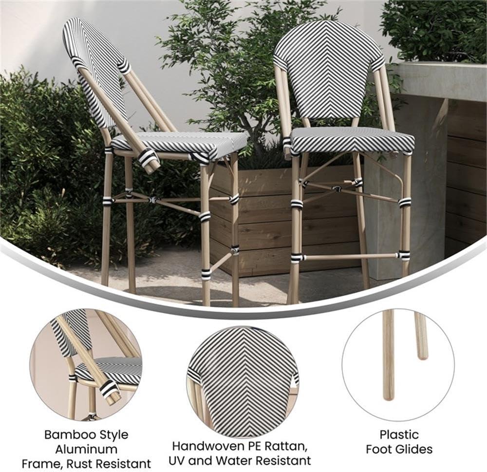 image:imageFlash Furniture SDAAD642107BSBLKWHLTNATGG BlackWhite French Cafe Stool