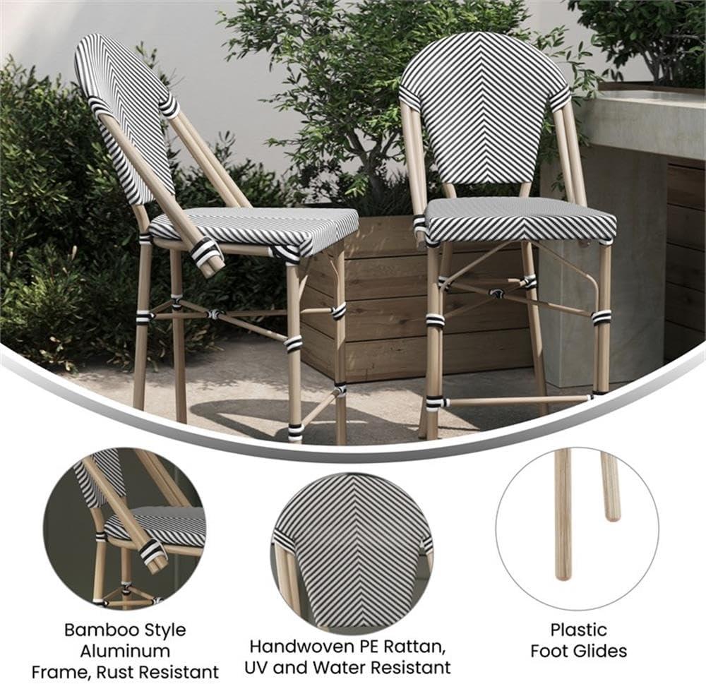 image:imageFlash Furniture SDAAD642107CSBLKWHLTNATGG BlackWhite French Cafe Stool