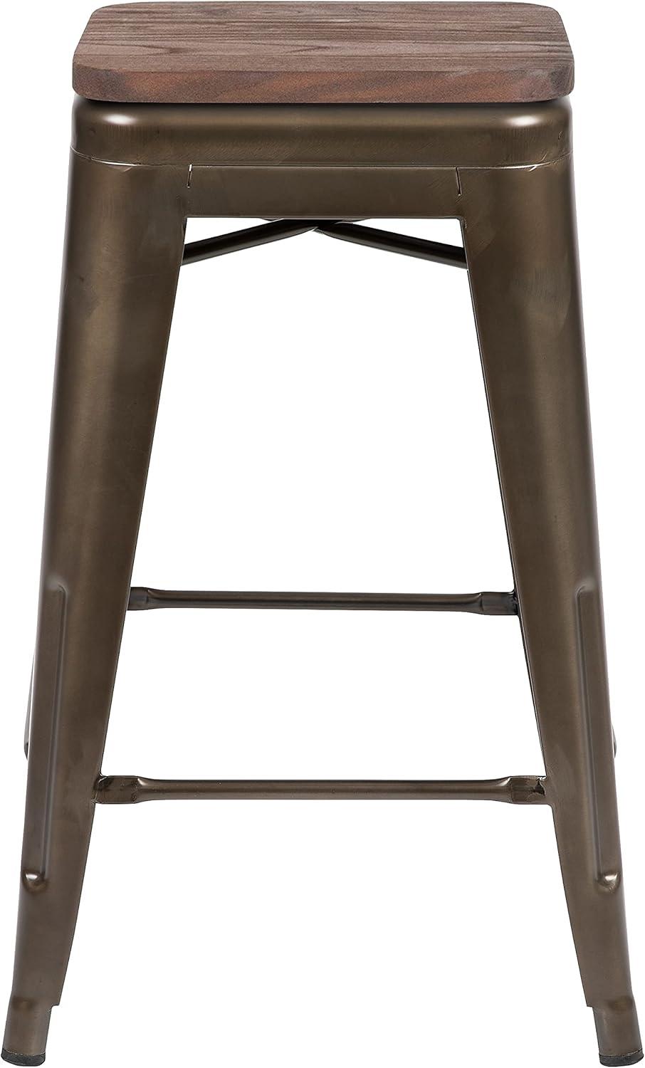 image:imageFlash Furniture Sinclair 24 High Backless Mint Green Counter Height Stool with Square Wood SeatGun Metal