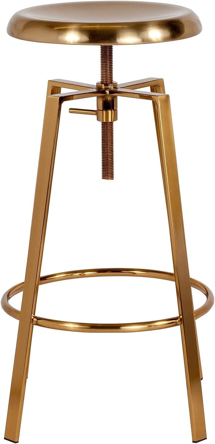 image:imageFlash Furniture Toledo Industrial Style Barstool with Swivel Lift Adjustable Height Seat in Gold FinishGold