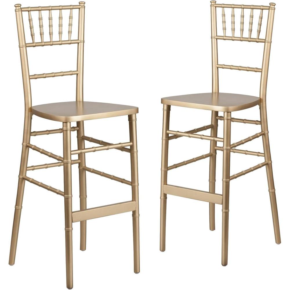 image:imageFlash Furniture 2 Pack HERCULES Series Gold Wood Chiavari BarstoolSet of 2