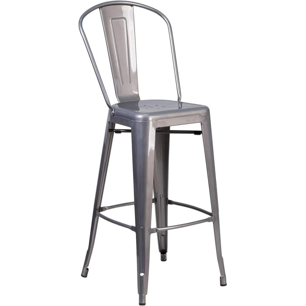 image:imageFlash Furniture 30 High Clear Coated Indoor Barstool with BackPack of 1