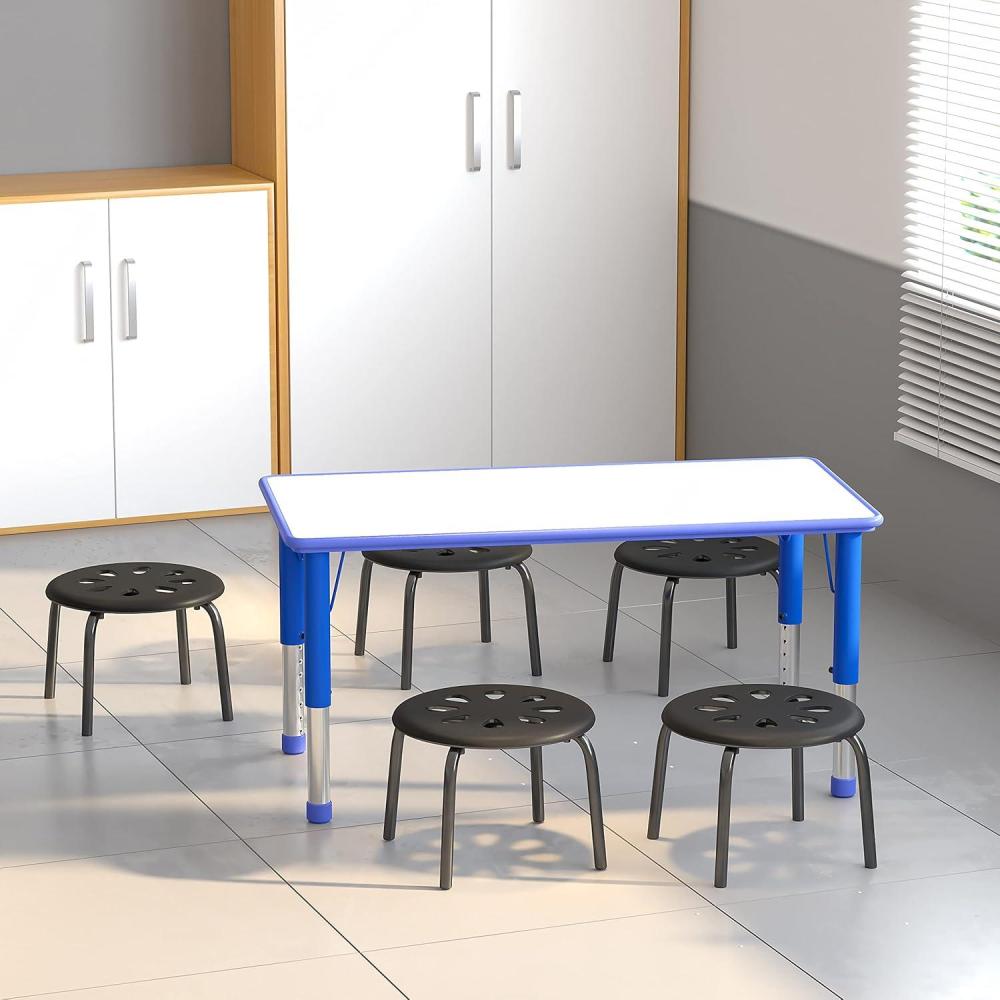 image:imageFlash Furniture Bentley Plastic Nesting Stack Stools 115Height Black 5 Pack