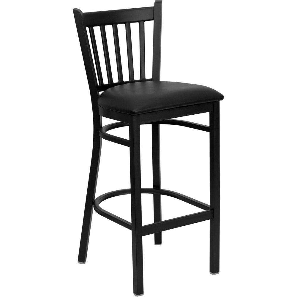 image:imageFlash Furniture HERCULES Series Black Vertical Back Metal Restaurant Barstool Burgundy Vinyl SeatBlack Vinyl SeatBlack Metal Frame