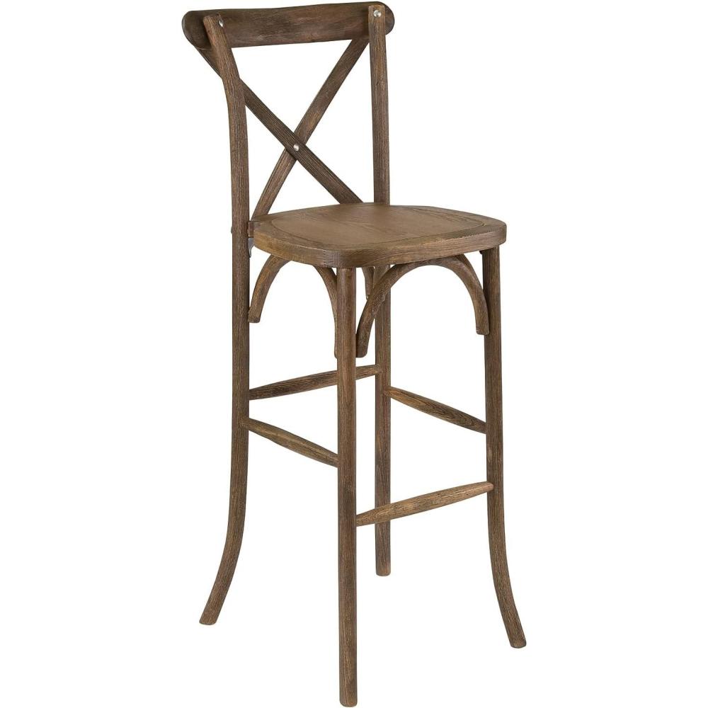 image:imageFlash Furniture HERCULES Series Dark Antique Wood Cross Back Barstool1 Pack