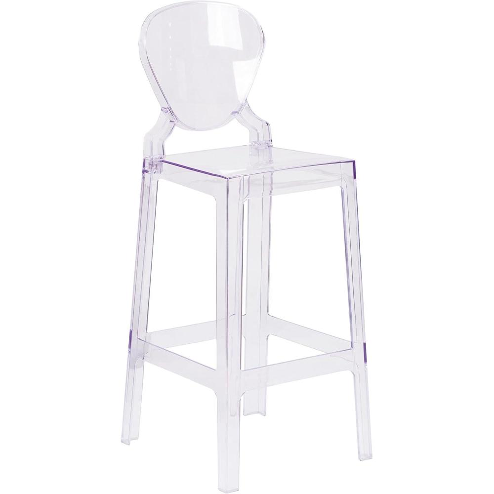 image:imageFlash Furniture McKenna 4 Pk Ghost Barstool with Tear Back in Transparent CrystalSet of 1