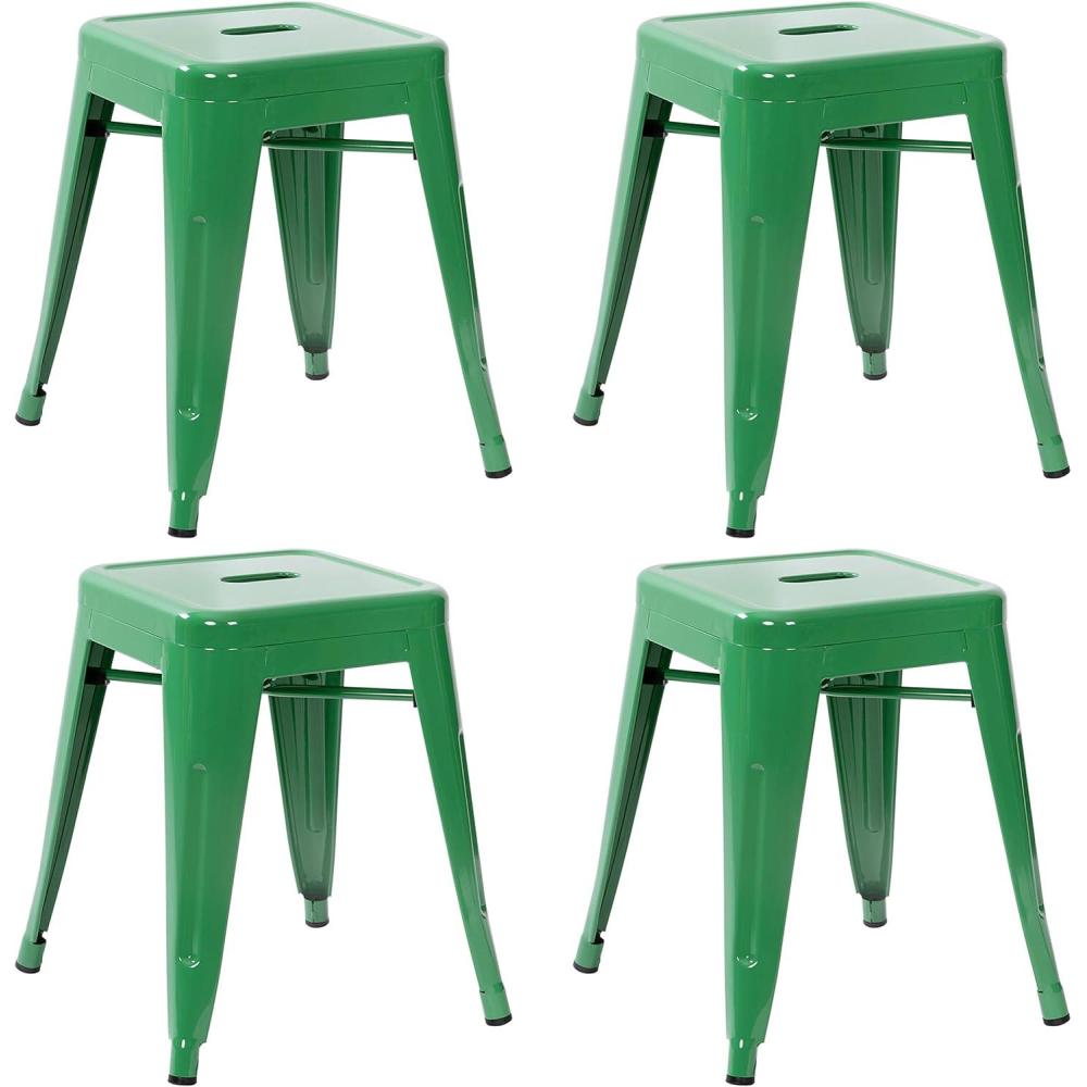 image:imageFlash Furniture Metal Dining Table Height Stool  Backless Purple Kai Commercial Grade Stool  18 Inch Stackable Dining Chair  Set of 4Green