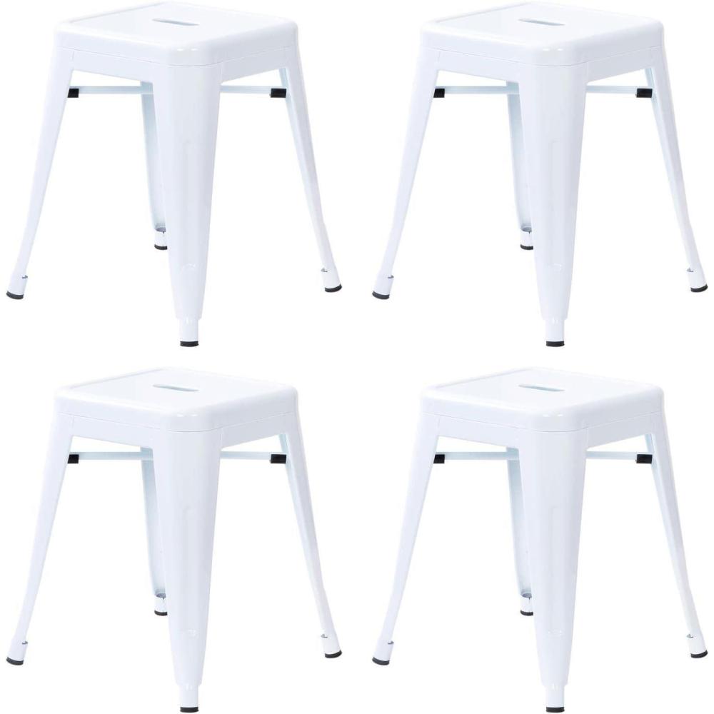 image:imageFlash Furniture Metal Dining Table Height Stool  Backless Purple Kai Commercial Grade Stool  18 Inch Stackable Dining Chair  Set of 4White