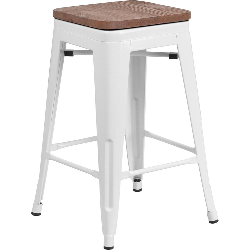 image:imageFlash Furniture MetalWood Colorful Restaurant Counter Stools Red Pack of 1White