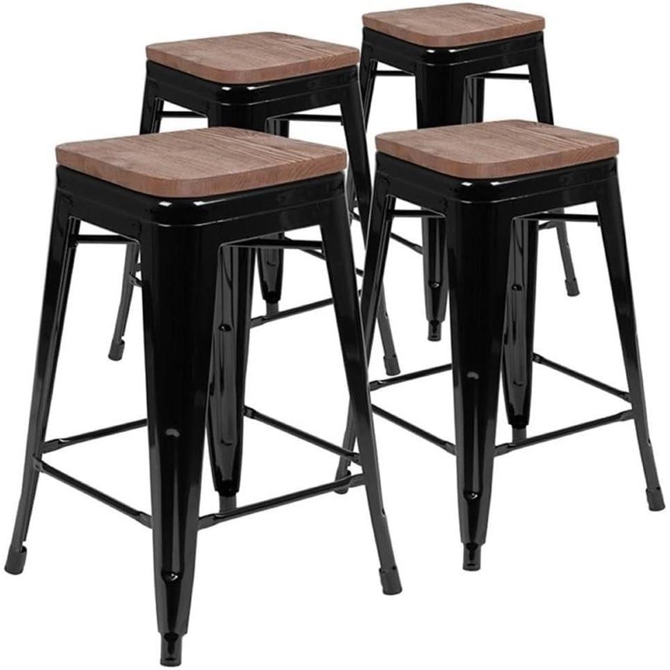 image:imageFlash Furniture Sinclair 24 High Backless Mint Green Counter Height Stool with Square Wood SeatBlack