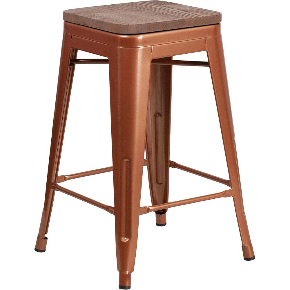 image:imageFlash Furniture Sinclair 24 High Backless Mint Green Counter Height Stool with Square Wood SeatCopper