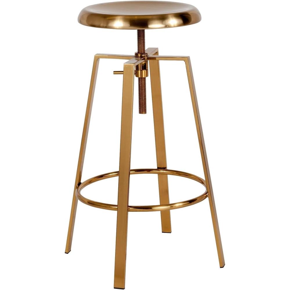 image:imageFlash Furniture Toledo Industrial Style Barstool with Swivel Lift Adjustable Height Seat in Gold FinishGold