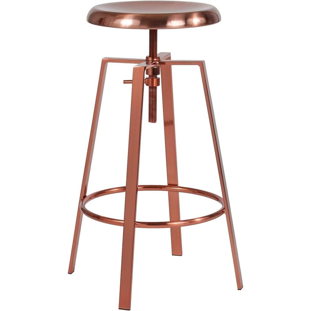 image:imageFlash Furniture Toledo Industrial Style Barstool with Swivel Lift Adjustable Height Seat in Gold FinishRose Gold