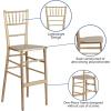 Flash Furniture 2 Pack HERCULES Series Gold Wood Chiavari Barstool(Set of 1)