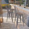Flash Furniture 30” High Clear Coated Indoor Barstool with Back(Set of 4)