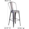 Flash Furniture 30” High Clear Coated Indoor Barstool with Back(Set of 4)