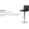 Flash Furniture Avery Contemporary White Vinyl Adjustable Height Barstool with Panel Back and Chrome Base (Pack of 2)(Black)