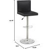Flash Furniture Avery Contemporary White Vinyl Adjustable Height Barstool with Panel Back and Chrome Base (Pack of 2)(Burgundy)