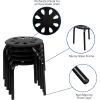 Flash Furniture Bentley Plastic Nesting Stack Stools, 11.5″Height, Black (5 Pack)