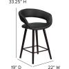 Flash Furniture Brynn Series 24” High Contemporary Cappuccino Wood Counter Height Stool in Black Vinyl(Black)