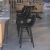 Flash Furniture Caleb Modern Armless 24 Inch Counter Height Stools Commercial Grade with Footrests and Matte Metal Frames, Set of 2