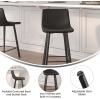 Flash Furniture Caleb Modern Armless 24 Inch Counter Height Stools Commercial Grade with Footrests and Matte Metal Frames, Set of 2